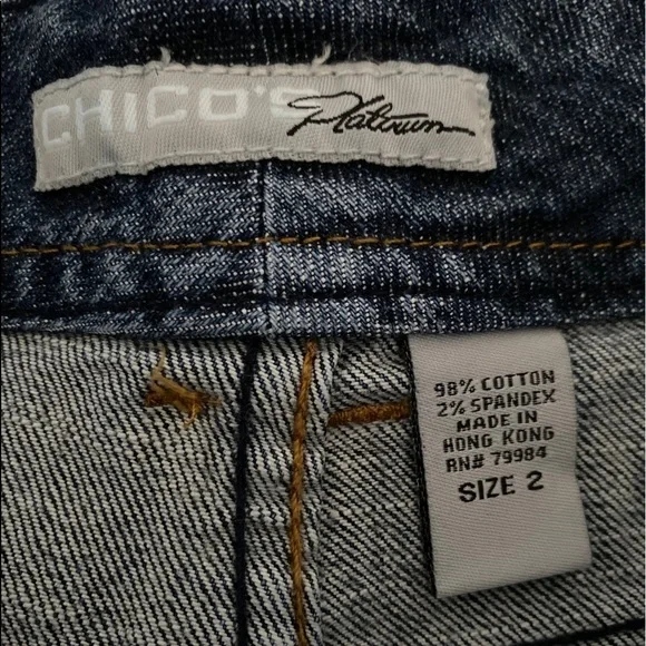 Chico’s Platinum Size 2 Denim Crop Jeans - Picture 5 of 16